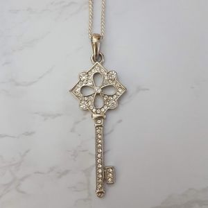 Rhinestone Key Pendant Necklace